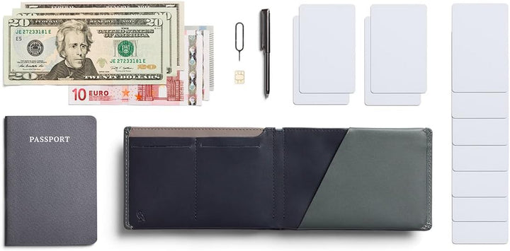 Bellroy Travel Wallet – Reisebrieftasche (Reisepass, Bordkarten, Scheine, Karten und Stift) Everglad