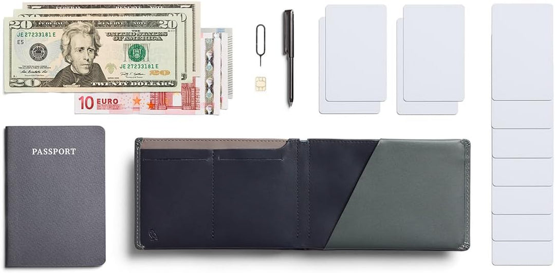 Bellroy Travel Wallet – Reisebrieftasche (Reisepass, Bordkarten, Scheine, Karten und Stift) Everglad