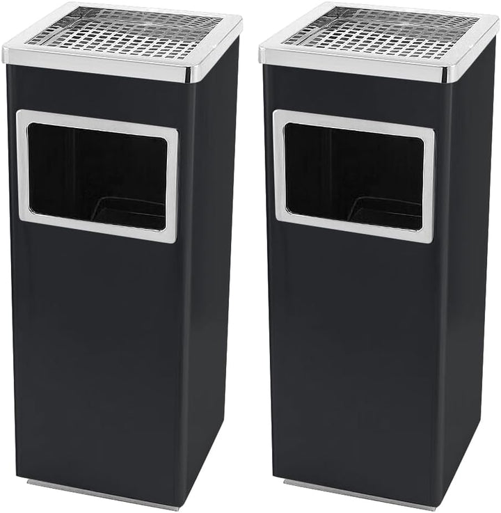 Mülleimer mit Aschenbecher, Edelstahl, Mülleimer, elegantes Design, funktional, raffiniert, herausne