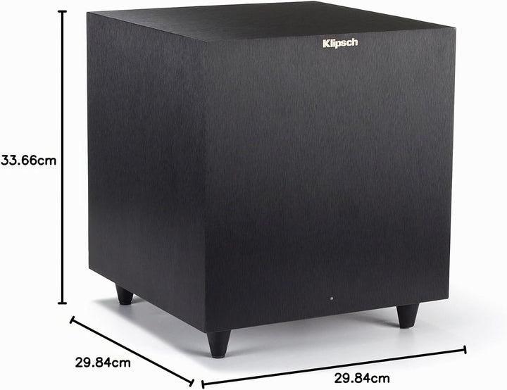 Klipsch Referenz R-8SW Surround Subwoofer, 150 Watt Spitzenleistung (gebürstetes schwarzes Vinyl, 20