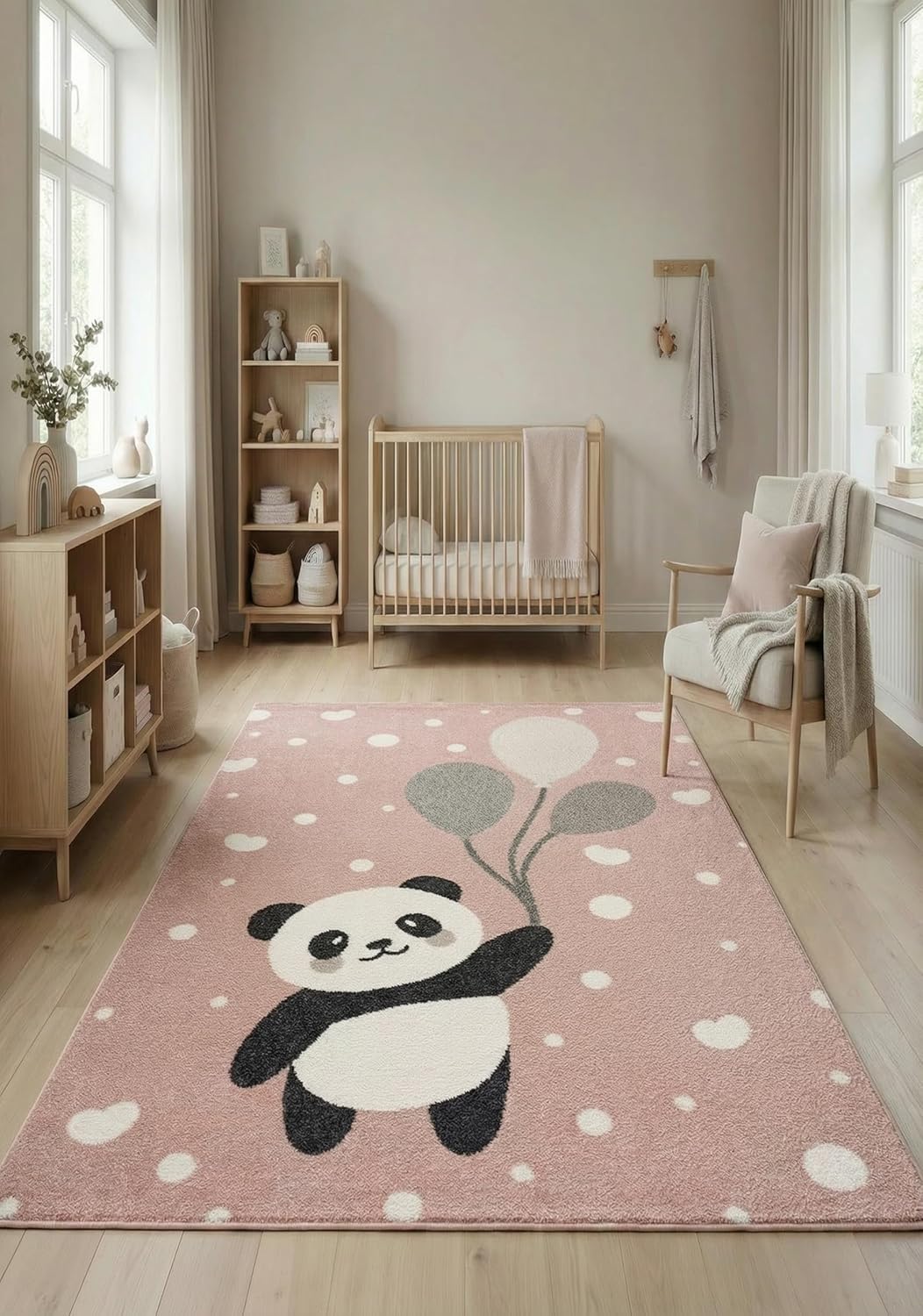 Jimri Teppich Kinderzimmer - Teppiche für Kinderzimmer, Kinderteppich, Kinderteppich Mädchen, Bär, P