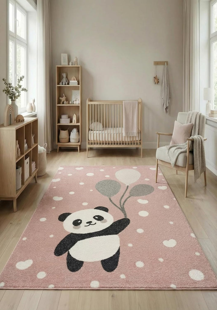 Jimri Teppich Kinderzimmer - Teppiche für Kinderzimmer, Kinderteppich, Kinderteppich Mädchen, Bär, P