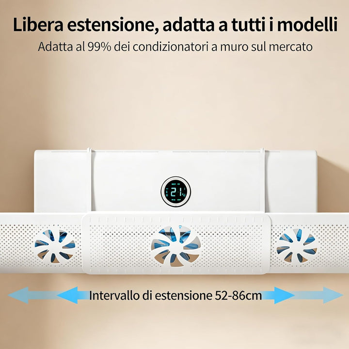 Universal Klimaanlage Windabweiser, 52-86cm Verstellbar, Anti-Direktluft Blase, Werkzeuglose Montage