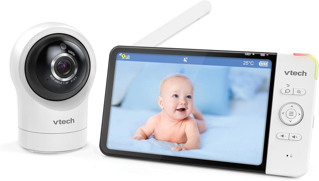 Vtech RM7764HD Babyphone mit Kamera 1080p WiFi Remote Access, 7 Zoll Video Baby Monitor, 360° Schwen