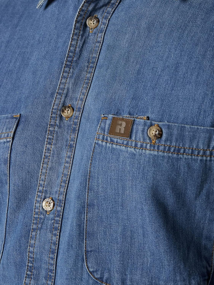 Wrangler Herren Riggs Workwear Logger Twill Langarm Arbeitshemd, Antik-marineblau