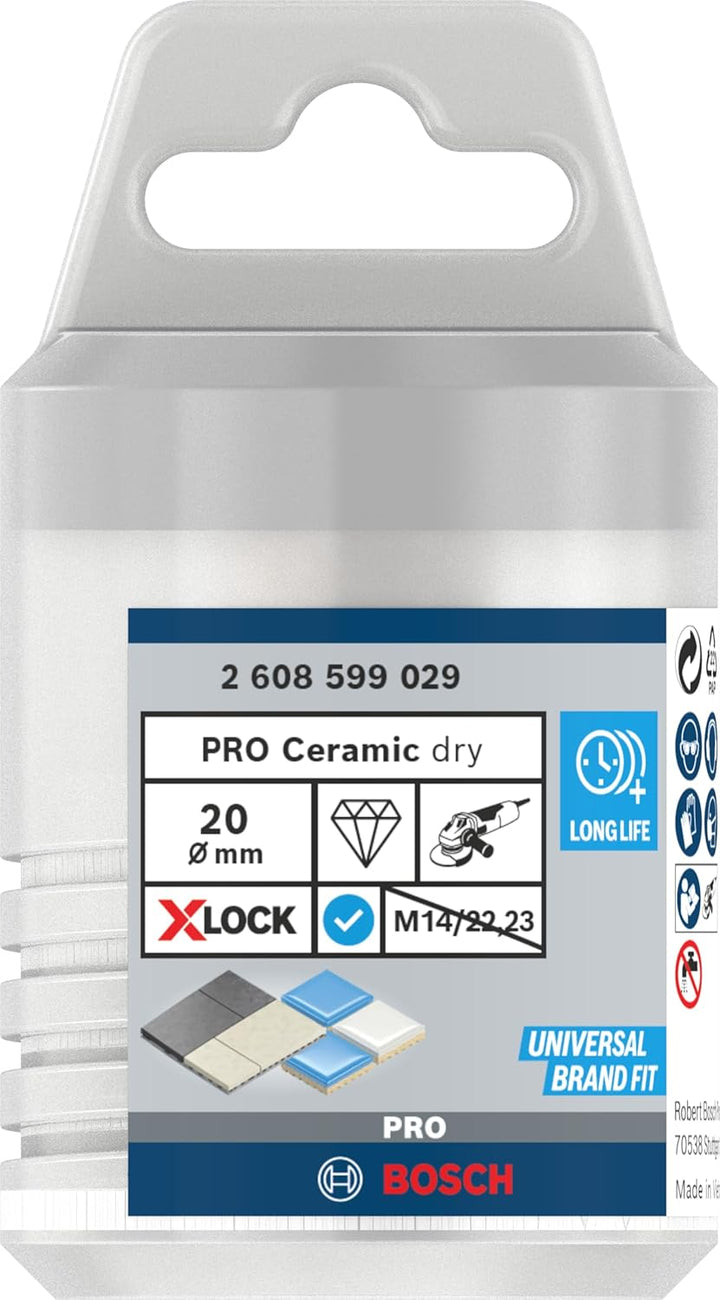 Bosch Professional 1x Diamanttrockenbohrer Best (für Keramik, X-LOCK, Dry Speed, Ø 20 mm, Arbeitslän