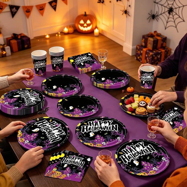 BlinBlin Wiederverwendbar Halloween Geschirr Set