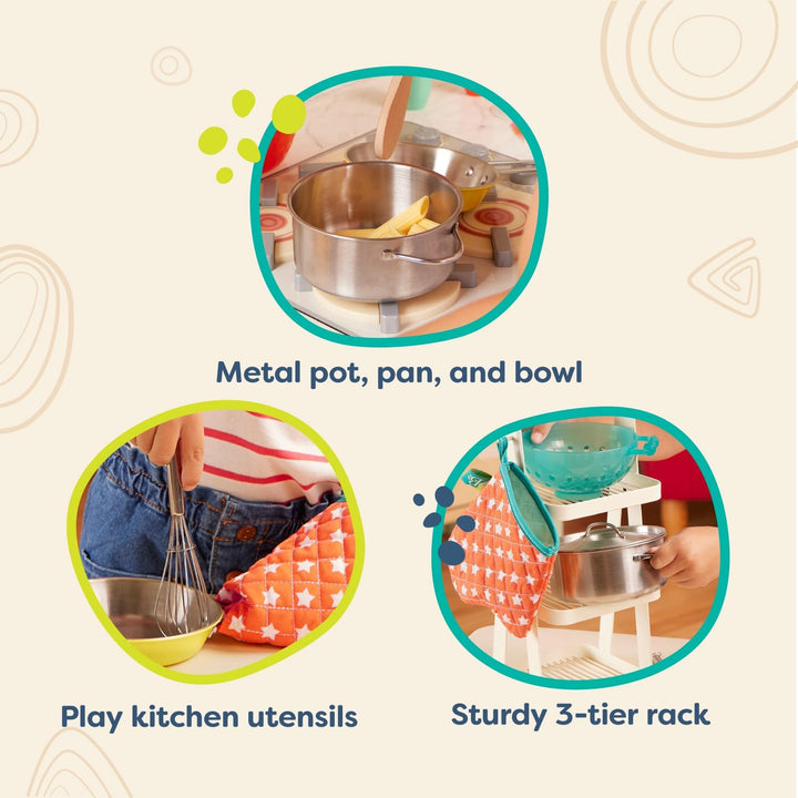 B. toys - Mini Chef - Topf & Pfanne Spielset - Zubehör für die Spielküche - Topf, Pfanne & Kochgesch