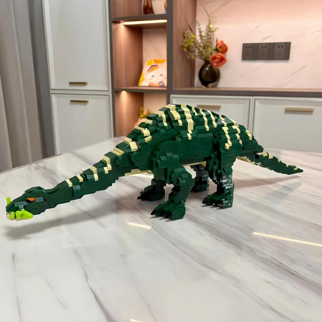Dinosaurier-Bauset zum Stressabbau: Grüne Tanystropheus-Mikro-Miniblöcke – 45 cm realistischer Trias