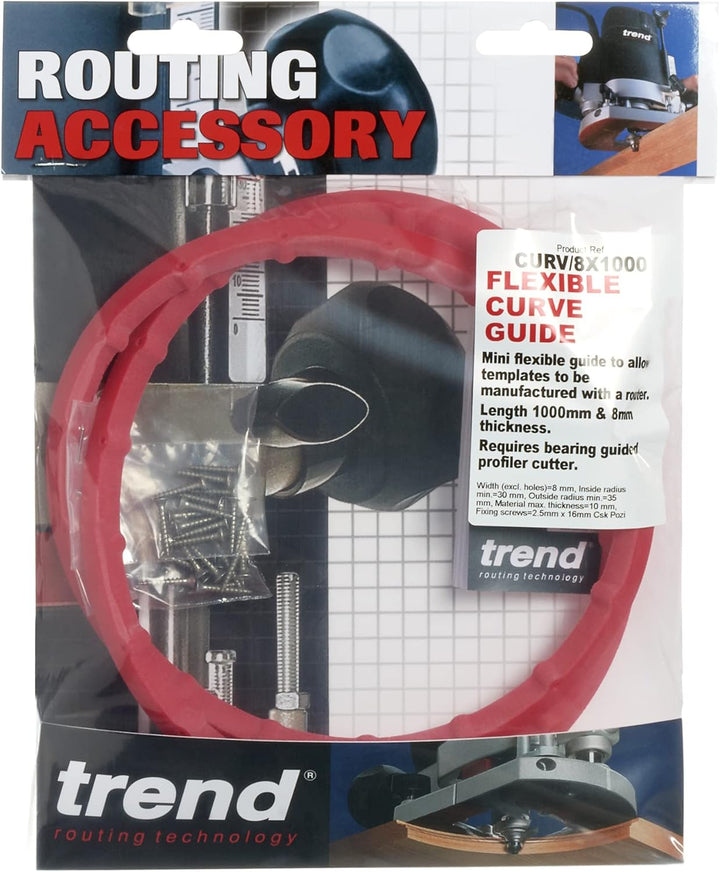 TREND Mini Flexibler Kurvenführer für präzises und genaues Fräsen von Kurven mit Ihrem Router, 8mm x