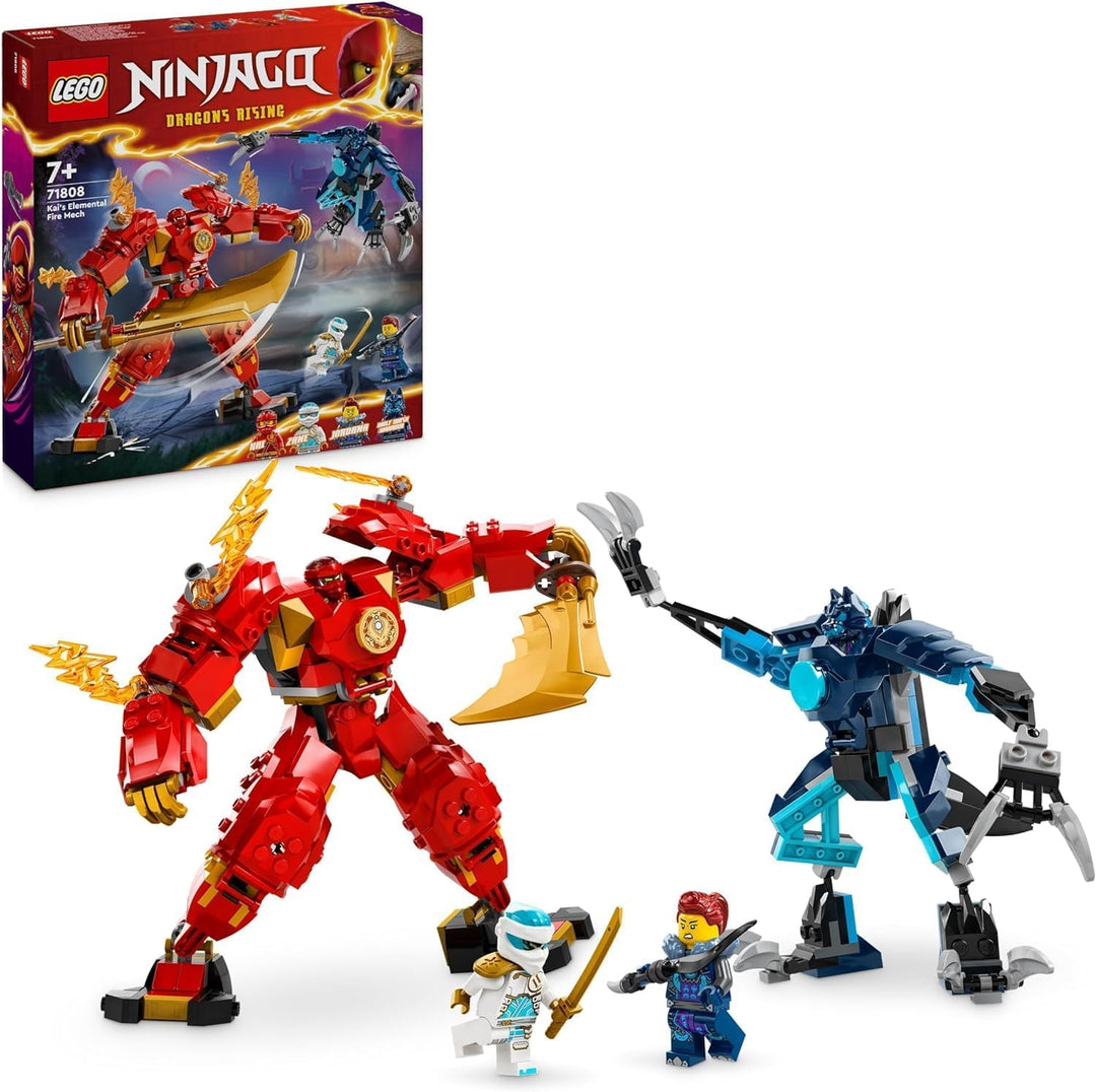 LEGO NINJAGO Kais Feuermech, Actionfiguren-Spielzeug für Kinder & NINJAGO Jay Battle Mech, Ninja-Spi