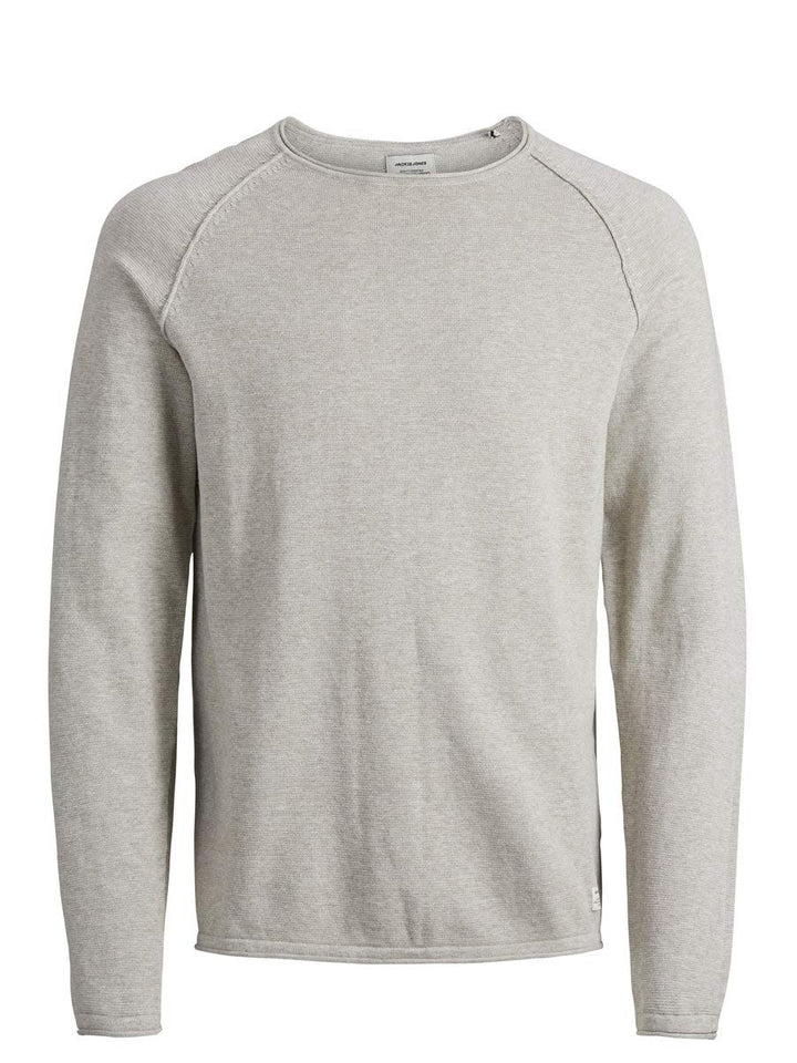 JACK & JONES Male Strickpullover mit Rundhals Einfarbig Strickpullover mit Rundhals XL Elfenbein (Oa