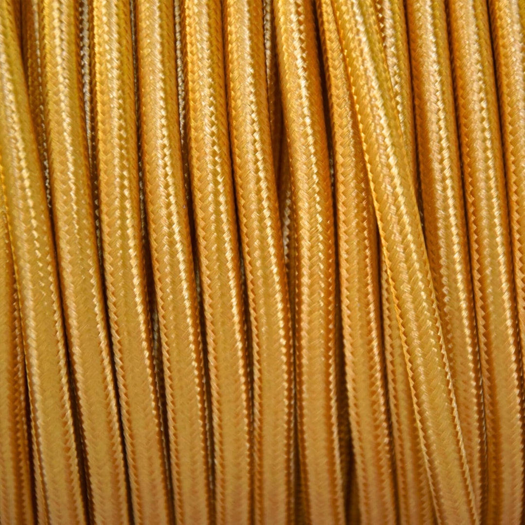 smartect Textilkabel 3-Adrig (3 x 0.75 mm²) Gold, 50 Meter | Vintage Lampenkabel Stoff, Stromkabel t