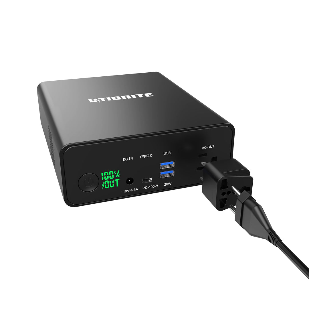 LITIONITE Dragon 130W / 80.000mAh Powerbank Mini-Generator Tragbarer Akku mit led-anzeige - 1x AC St