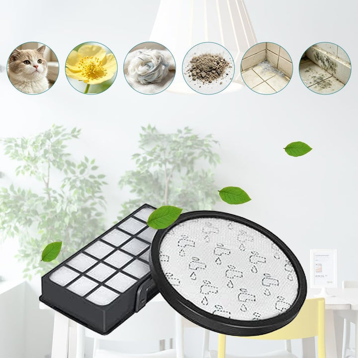 2 Sätze RO6921EA Filter, Ersatzfilter für Rowenta X-Trem Power Cyclonic/Silence Force Cyclonic Staub