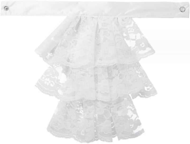 Elegtiskas Detachable Dickey Collar Victorian Lace Jabot Neck Ruff Collar Fake Collar S-M 244white,