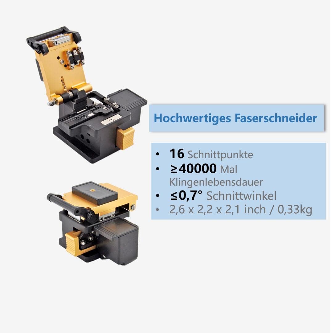QIIRUN Glasfaser Spleissgerät Fusion Splicer, LWL Spleissgerät mit 4,3-Zoll-Touchscreen, Glasfaser-S