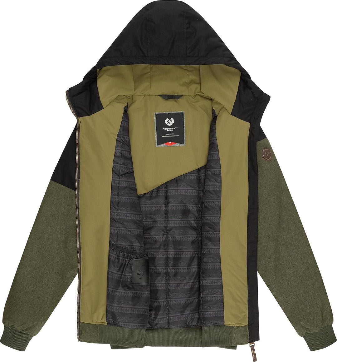 Ragwear Herren warme Winterjacke kurz mit Verstellbarer Kapuze Wings S-3XL S Olive23, S Olive23