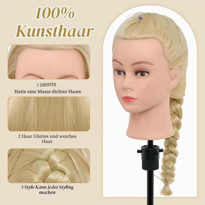 Neverland Beauty 30 Zoll Frisierkopf 100% Synthetisches Haar Trainingsköpfe für Friseure Ausbildung