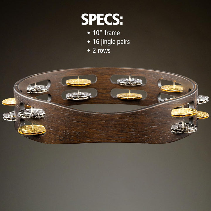 MEINL Percussion Vintage Tambourine - 10" walnut brown 2 reihig (TA2VM-WB)