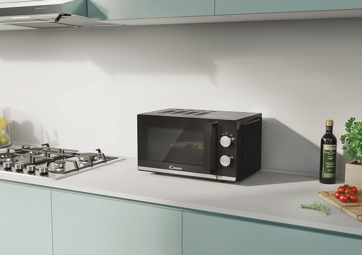Candy Moderna CMW20TNMB Mikrowelle, 700W, 20 Liter, Auftau-Programm, Gar-Ende-Signal, Kindersicherun