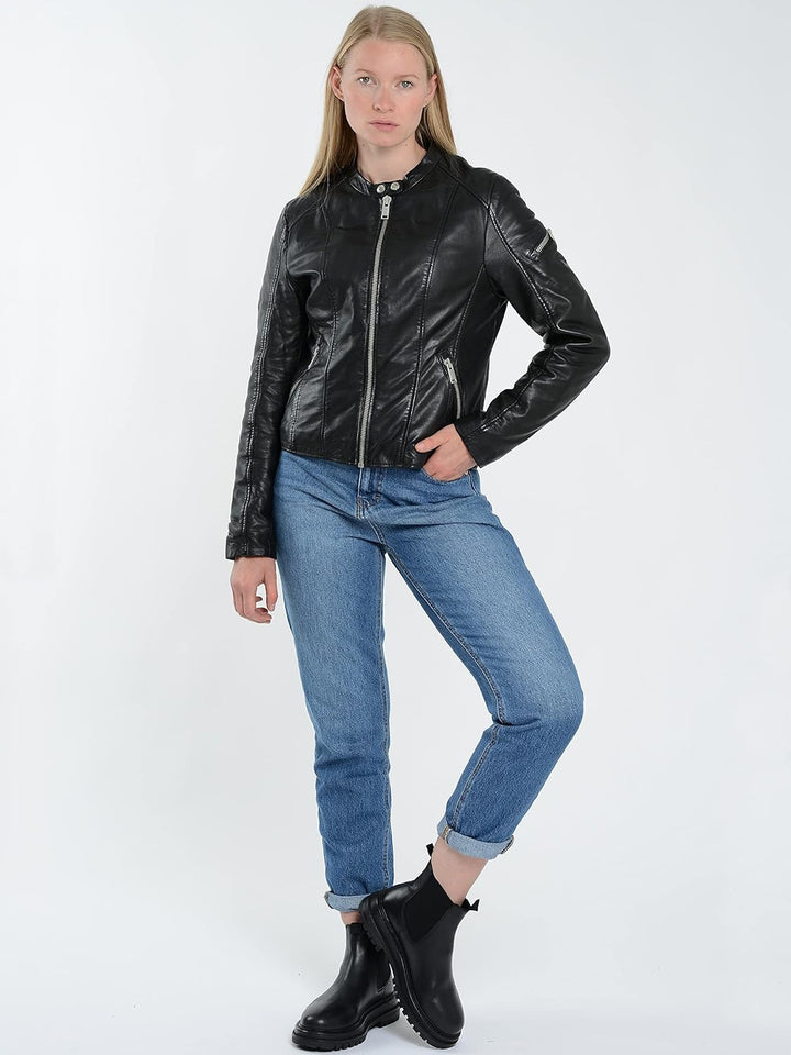 MUSTANG Damen Lederjacke 31021532 S Schwarz, S Schwarz