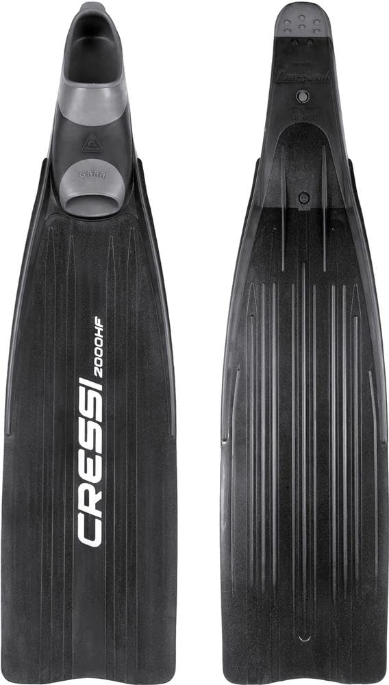 Cressi Gara - Lange Flossen für Apnoe / Freitauchen - High Performance 2000 HF Nero 46/47, 2000 HF N