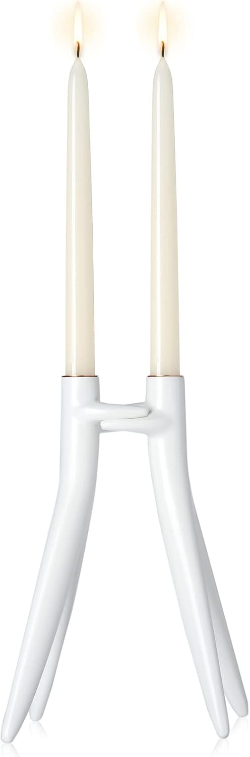 Kartell Abbracciaio Kerzenleuchter, Metall, weiss, 11 x 25 x 20 cm Bianco, Bianco