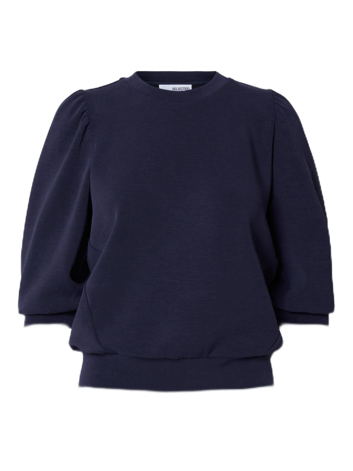 SELECTED FEMME Female Sweatshirt Puffärmel, Dark Sapphire