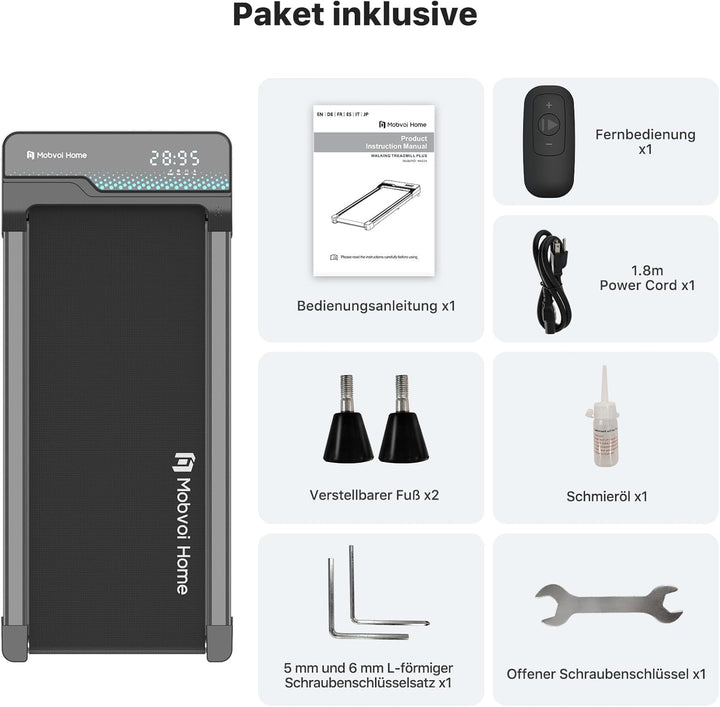 Mobvoi Home Walking Laufband, Walking Pad, Laufband-Schreibtisch, kompakte Laufbänder, 1–6 km/h, tra