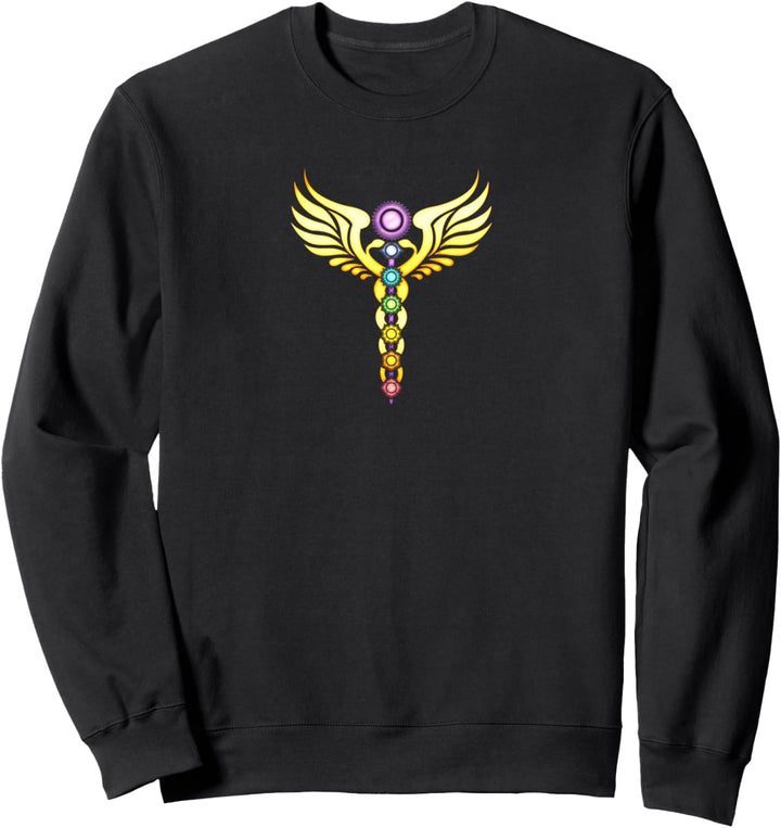 Chakra, Caduceus, Hermes Stab, Schlange, Yoga, Spiritualität Sweatshirt
