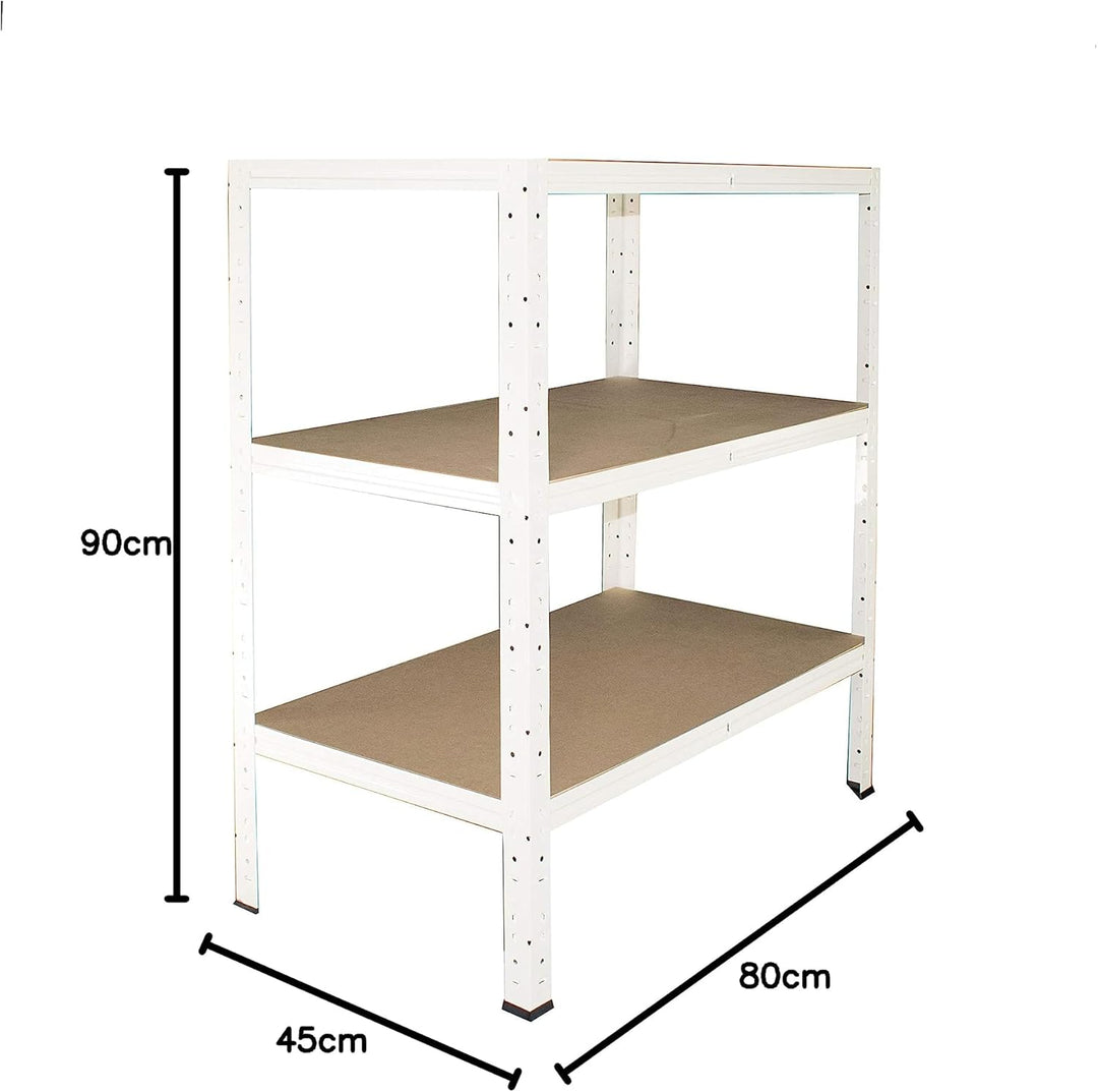 shelfplaza Home 90x80x45 cm Schwerlastregal in weiss mit 3 Böden und 175 kg Traglast pro Boden H: 90