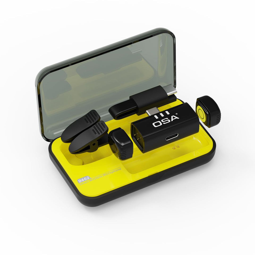 OSA Kabelloses Lavalier Mikrofon für iPhone 15/16 & Android, Mini Dual Ansteckmikrofon mit Rauschfil