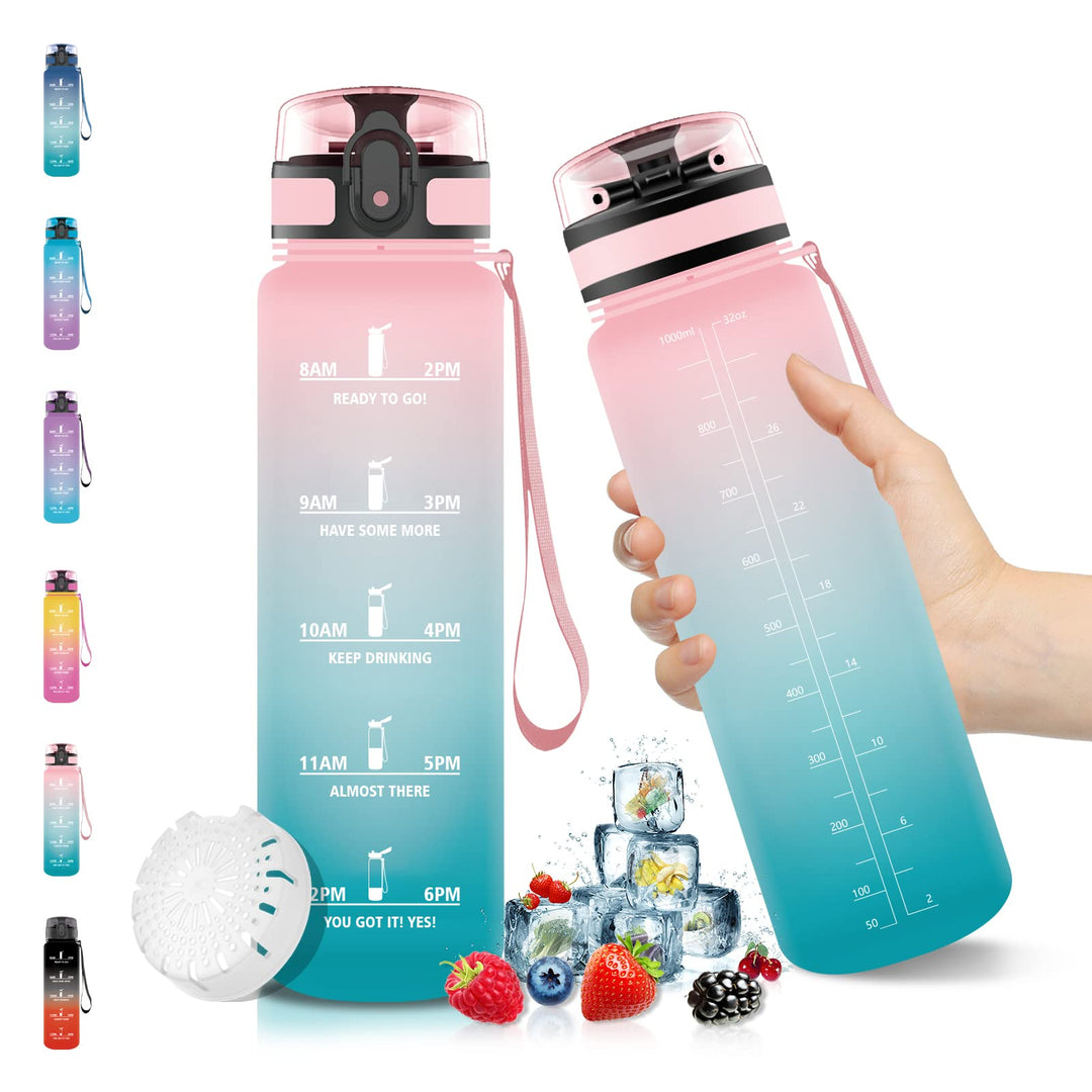 Vikaster Trinkflasche Sport, 500ml / 1L / 1,5L BPA-frei Tritan Auslaufsicher Kunststoff Wasserflasch