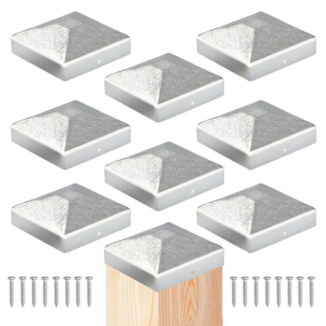 8 Stück Pfostenkappe 9x9cm Verzinkte Pfostenabdeckung aus Metall Pfostenkappen Zaunpfosten Kappen Ab