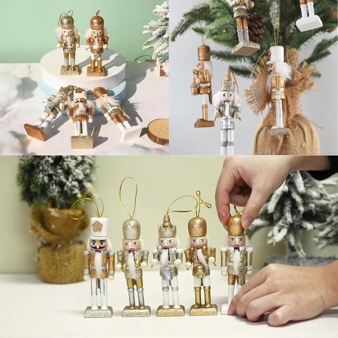 2025 Nussknacker Figur 5 Stücke Nussknacker Weihnachtsfiguren 13 cm Weihnachten Nussknacker Ornament