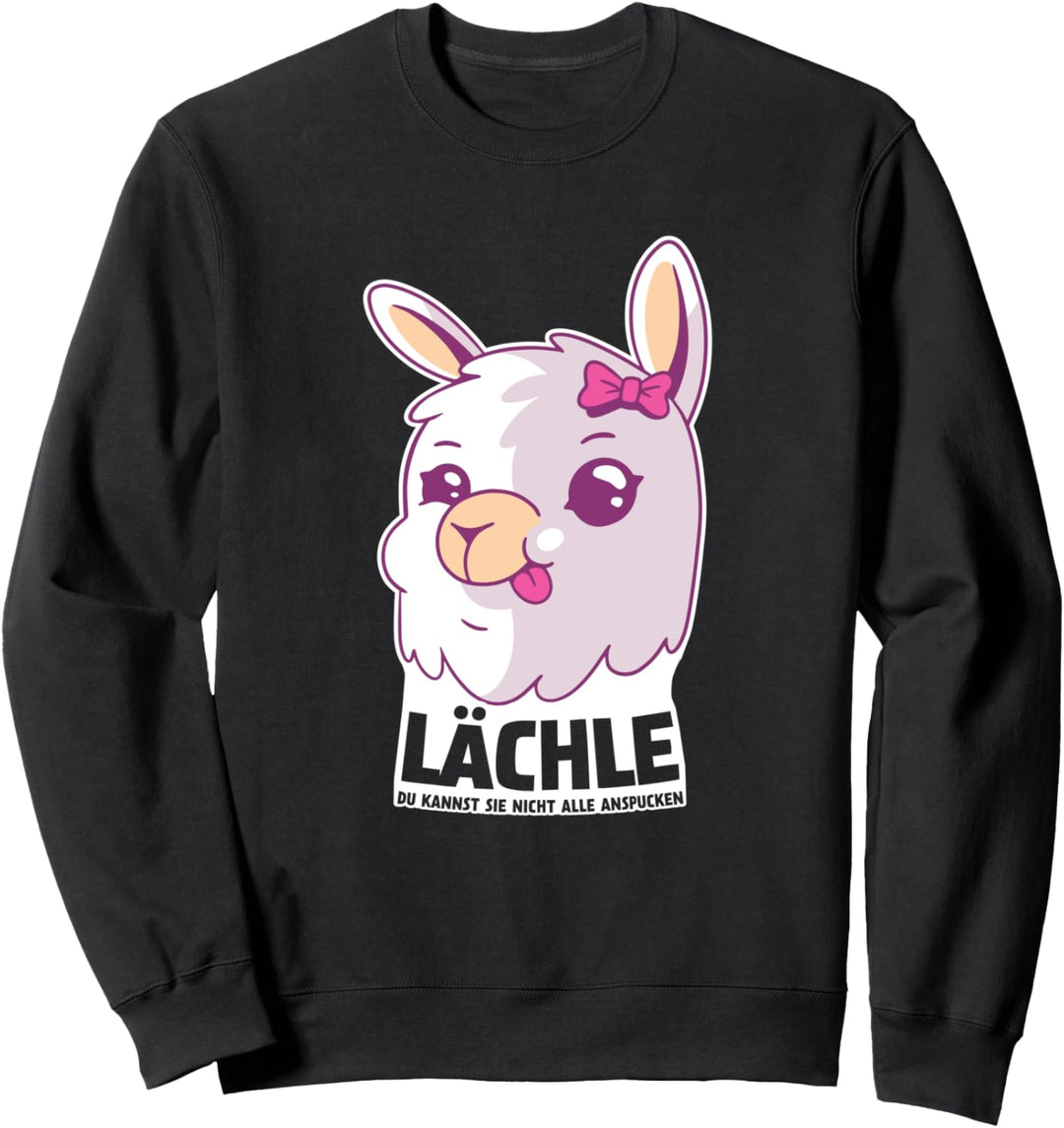 Alpaka Spruch Lächle! Du kannst Sie nicht alle anspucken Sweatshirt