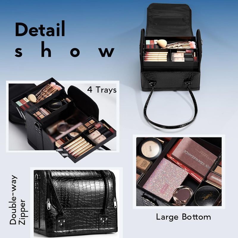 Kosmetikkoffer Schminkkoffer Grosse Make-Up Tasche Kosmetik Multikoffer, Faltbare Und Abnehmbare Kun