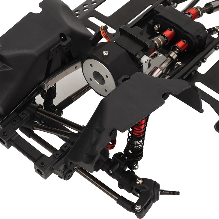 Dilwe RC Auto SCX10 Chassis Rahmenkit, 313mm Radstand, Kohlefaser + Alu, für SCX10 1/10 RC Crawler O