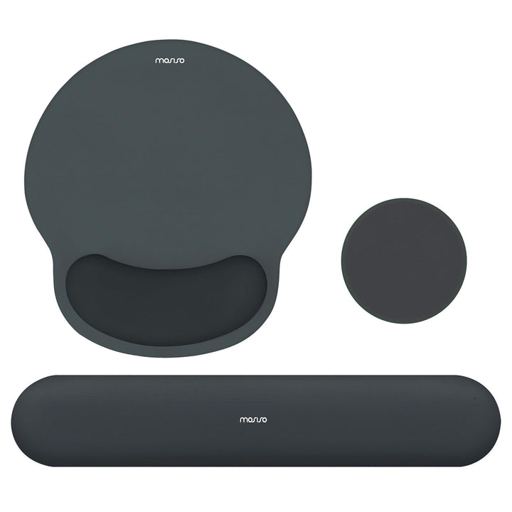 MOSISO Handballenauflage Tastatur&Maus Set, Kreis Gekrümmt Ergonomisch Mauspad&Untersetzer rutschfes