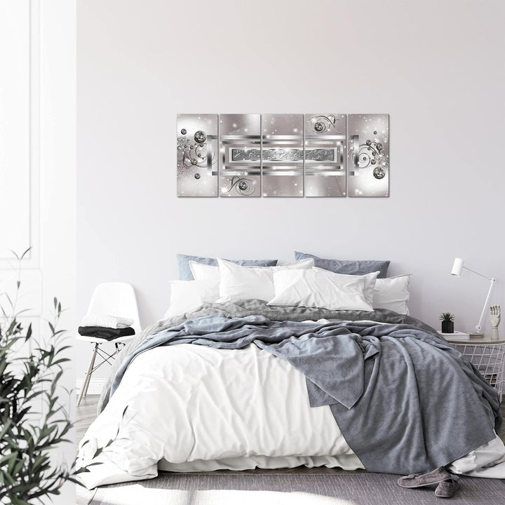 Runa Art Bild Abstrakt Wandbilder auf Vlies Leinwand 5 Teilig Wanddekoration Wohnzimmer Schlafzimmer