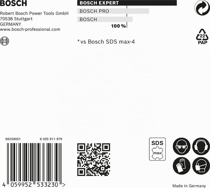 Bosch Professional 1x Expert SDS max-8X Hammerbohrer (für Stahlbeton, Ø 28,00x720 mm, Zubehör Bohrha
