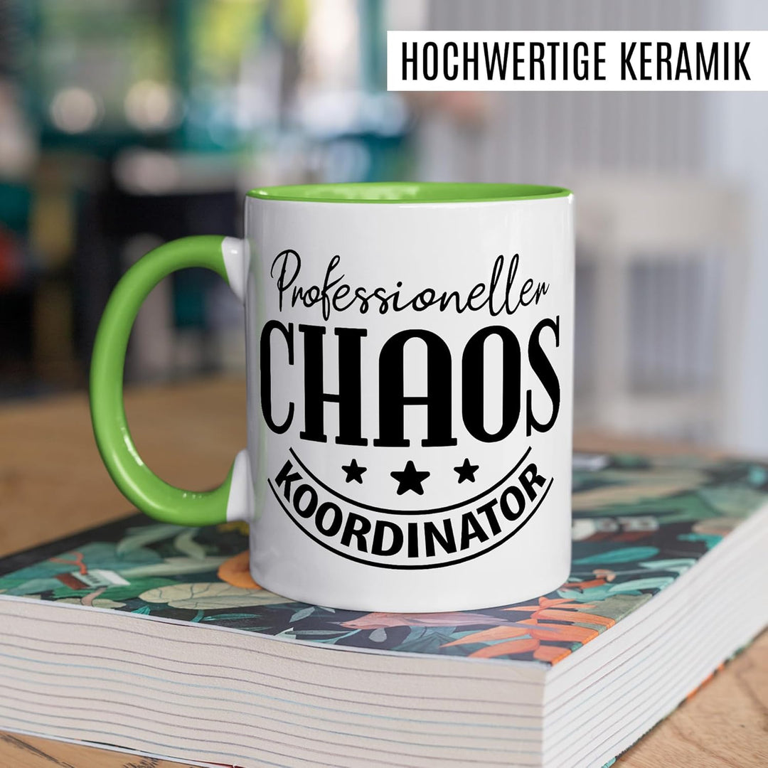 Tasse Chef Geschenk Professioneller Chaos Koordinator, Kaffeetasse Chaos Leiter Büro Job Team, Gesch