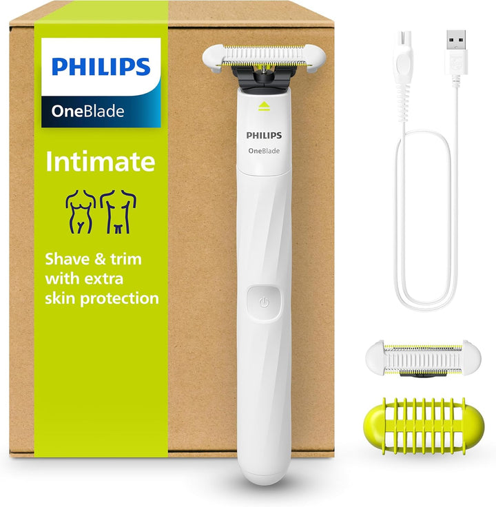 Philips OneBlade Intimate, elektrischer Intimrasierer und Intimtrimmer für Männer und Frauen, mit ex