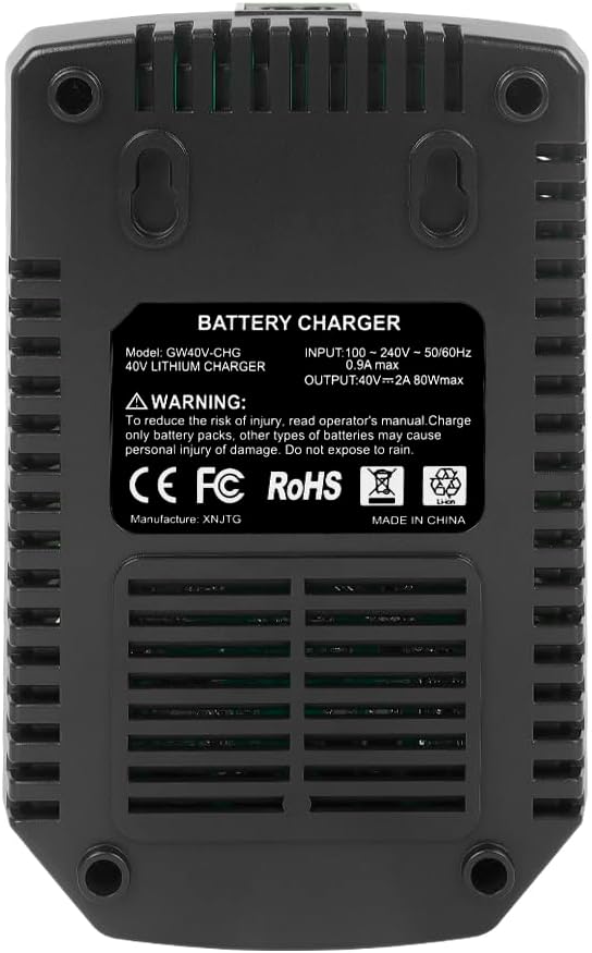 Ersatz-Akku-Ladegerät 40V 2A kompatibel mit Greenworks 40V Batterie Lithium Ionen 29482 29962 29472
