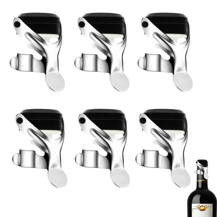 Flaschenverschl¨¹sse mit Hebel 6 St¨¹ck Universal Wein Flaschenverschluss, Edelstahl Sektverschluss