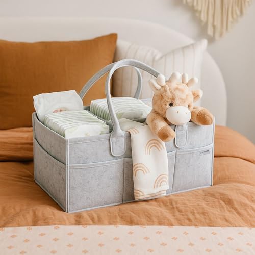 PUTSKA Baby Diaper Caddy Organizer Nursery Basket - A Baby basket gift registry for baby shower list