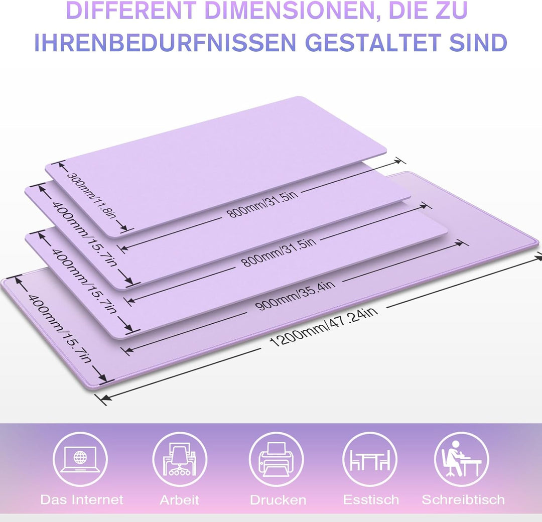 Mauspad Gaming 1200x400mm - XXXL Mousepad gross - Tischunterlage Large Size - verbessert Präzision u