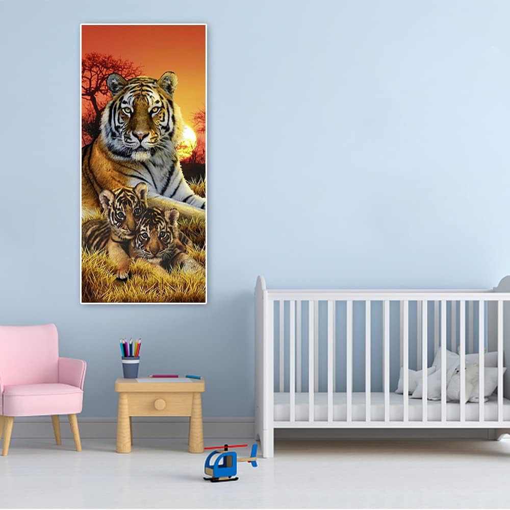 5D Diamant Painting Bilder Gross 50x110 cm ( Inner 44x104 cm) DIY Diamond Painting Tiger Erwachsene