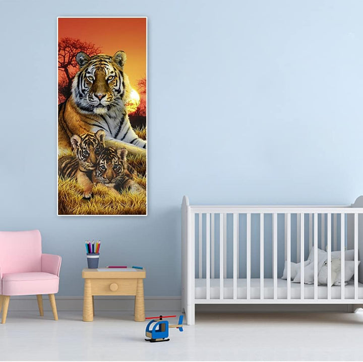5D Diamant Painting Bilder Gross 50x110 cm ( Inner 44x104 cm) DIY Diamond Painting Tiger Erwachsene